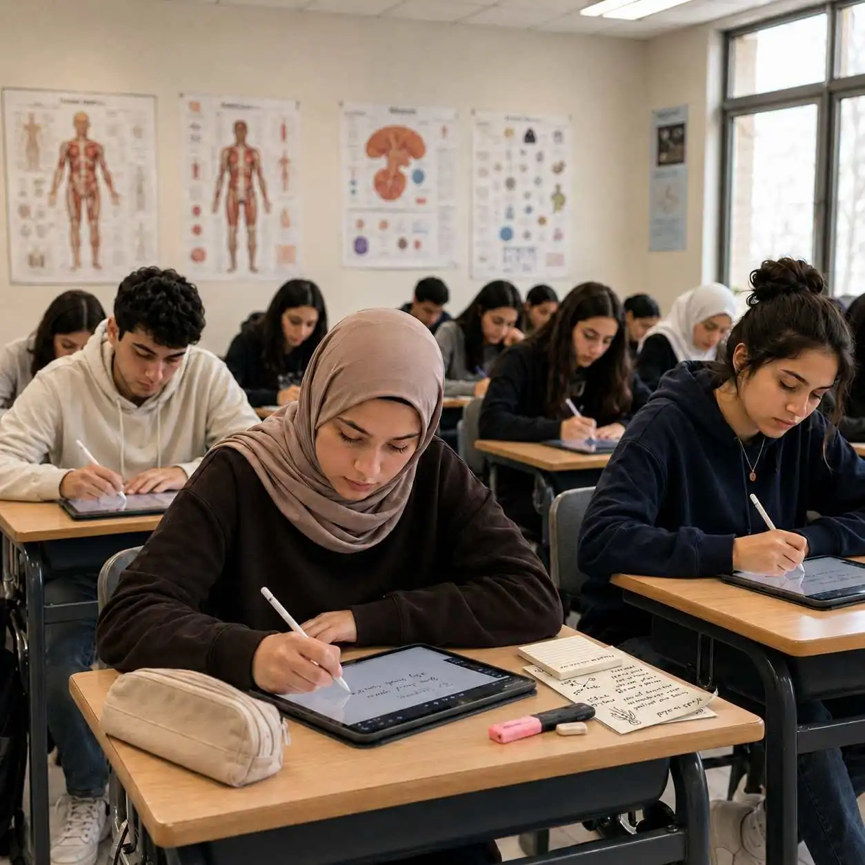 Student writing an exam