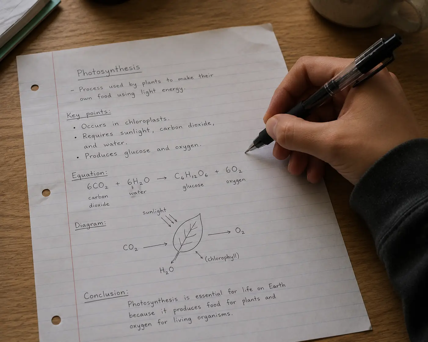 Student solving exam